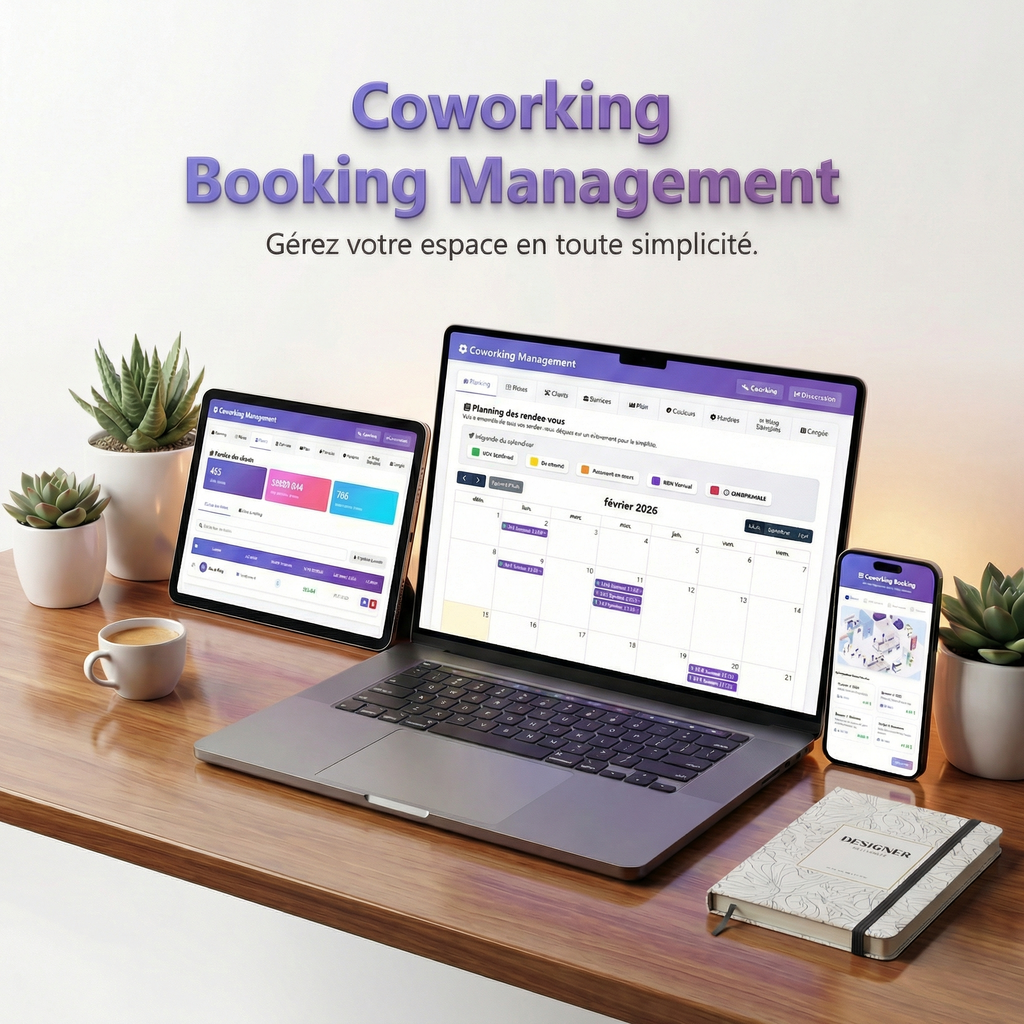Coworking Booking Management — Interface réservation, serrure connectée et facturation